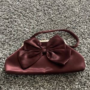 Brown bow special occasion clutch